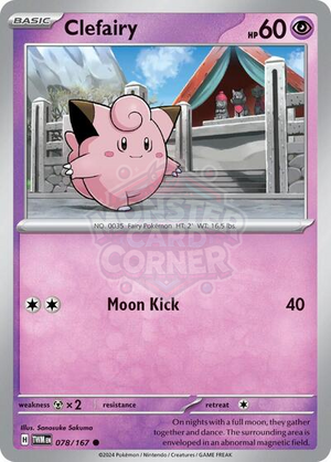 Pokemon TCG - SV06: Twilight Masquerade - Clefairy - 078/167 - Reverse Holofoil
