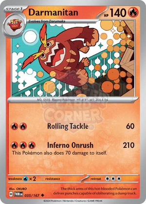 Pokemon TCG - SV06: Twilight Masquerade - Darmanitan - 035/167 - Reverse Holofoil