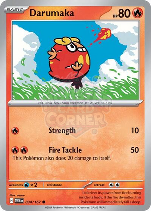 Pokemon TCG - SV06: Twilight Masquerade - Darumaka - 034/167 - Reverse Holofoil