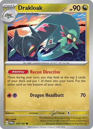 Pokemon TCG - SV06: Twilight Masquerade - Drakloak - 129/167 - Reverse Holofoil