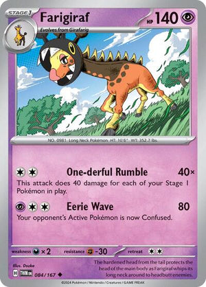 Pokemon TCG - SV06: Twilight Masquerade - Farigiraf - 084/167 - Reverse Holofoil