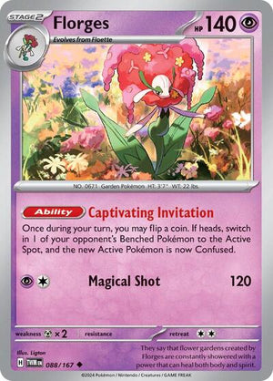 Pokemon TCG - SV06: Twilight Masquerade - Florges - 088/167 - Reverse Holofoil