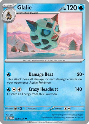 Pokemon TCG - SV06: Twilight Masquerade - Glalie - 052/167