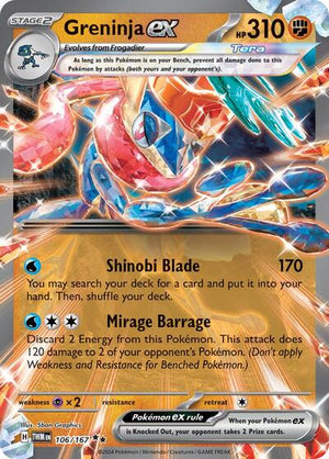 Pokemon TCG - SV06: Twilight Masquerade - Greninja ex - 106/167 - Holofoil