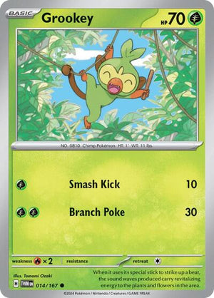 Pokemon TCG - SV06: Twilight Masquerade - Grookey - 014/167 - Reverse Holofoil