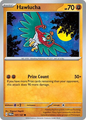 Pokemon TCG - SV06: Twilight Masquerade - Hawlucha - 107/167 - Reverse Holofoil
