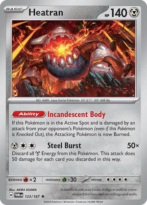 Pokemon TCG - SV06: Twilight Masquerade - Heatran - 123/167 - Reverse Holofoil