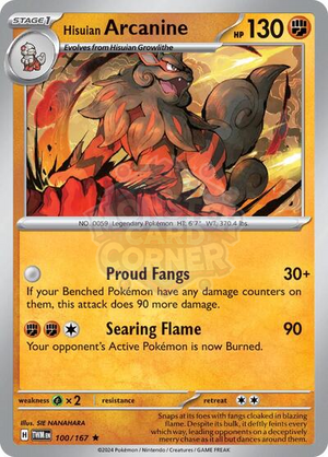 Pokemon TCG - SV06: Twilight Masquerade - Hisuian Arcanine - 100/167 - Holofoil