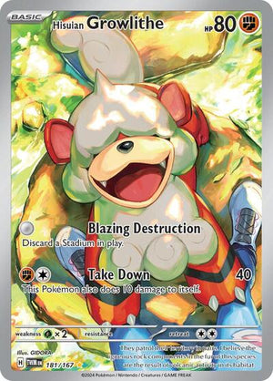 Pokemon TCG - SV06: Twilight Masquerade - Hisuian Growlithe - 181/167 - Holofoil