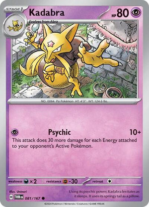 Pokemon TCG - SV06: Twilight Masquerade - Kadabra - 081/167 - Reverse Holofoil