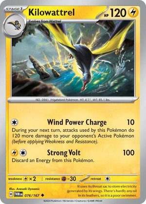 Pokemon TCG - SV06: Twilight Masquerade - Kilowattrel - 076/167