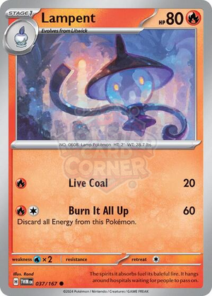Pokemon TCG - SV06: Twilight Masquerade - Lampent - 037/167