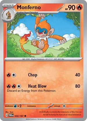 Pokemon TCG - SV06: Twilight Masquerade - Monferno - 032/167