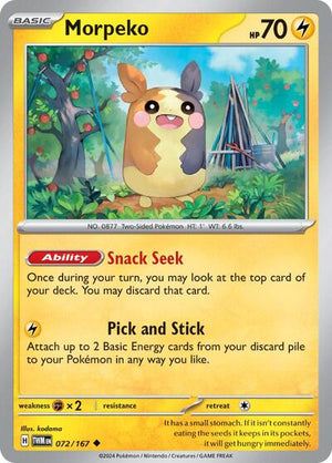 Pokemon TCG - SV06: Twilight Masquerade - Morpeko - 072/167 - Reverse Holofoil