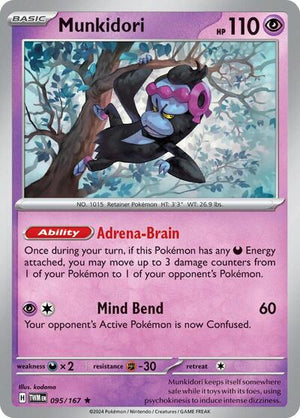 Pokemon TCG - SV06: Twilight Masquerade - Munkidori - 095/167 - Reverse Holofoil