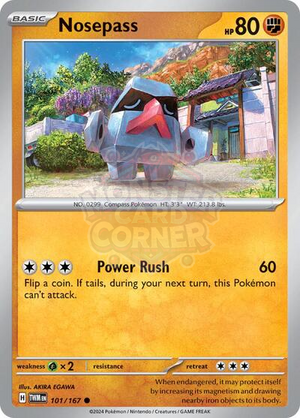 Pokemon TCG - SV06: Twilight Masquerade - Nosepass - 101/167 - Reverse Holofoil