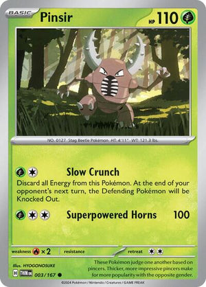 Pokemon TCG - SV06: Twilight Masquerade - Pinsir - 003/167 - Reverse Holofoil