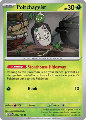 Pokemon TCG - SV06: Twilight Masquerade - Poltchageist - 020/167 - Reverse Holofoil