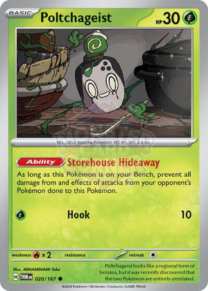 Pokemon TCG - SV06: Twilight Masquerade - Poltchageist - 020/167