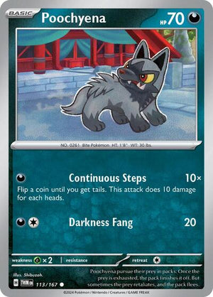 Pokemon TCG - SV06: Twilight Masquerade - Poochyena - 113/167