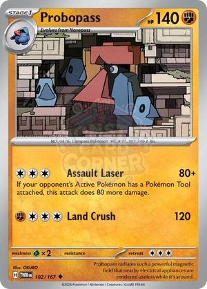 Pokemon TCG - SV06: Twilight Masquerade - Probopass - 102/167 - Reverse Holofoil