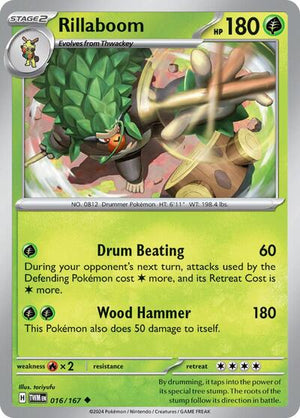 Pokemon TCG - SV06: Twilight Masquerade - Rillaboom - 016/167 - Reverse Holofoil