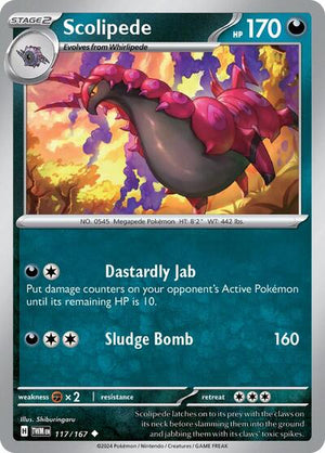 Pokemon TCG - SV06: Twilight Masquerade - Scolipede - 117/167 - Reverse Holofoil