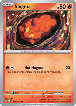 Pokemon TCG - SV06: Twilight Masquerade - Slugma - 028/167 - Reverse Holofoil