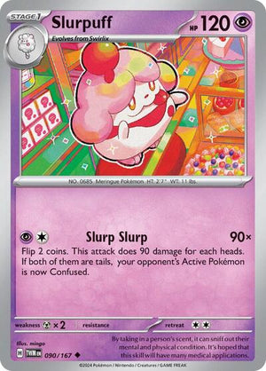 Pokemon TCG - SV06: Twilight Masquerade - Slurpuff - 090/167 - Reverse Holofoil