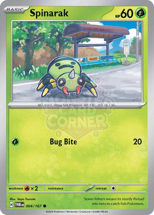 Pokemon TCG - SV06: Twilight Masquerade - Spinarak - 004/167 - Reverse Holofoil