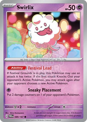 Pokemon TCG - SV06: Twilight Masquerade - Swirlix - 089/167 - Reverse Holofoil