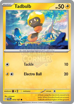 Pokemon TCG - SV06: Twilight Masquerade - Tadbulb - 073/167 - Reverse Holofoil