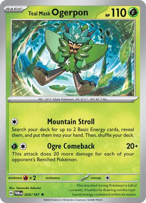 Pokemon TCG - SV06: Twilight Masquerade - Teal Mask Ogerpon - 024/167 - Reverse Holofoil