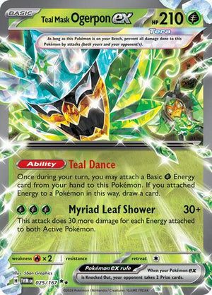 Pokemon TCG - SV06: Twilight Masquerade - Teal Mask Ogerpon ex - 025/167 - Holofoil