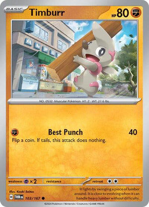 Pokemon TCG - SV06: Twilight Masquerade - Timburr - 103/167
