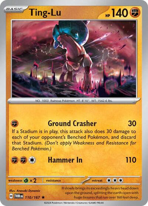 Pokemon TCG - SV06: Twilight Masquerade - Ting-Lu - 110/167 - Reverse Holofoil