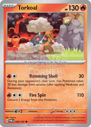 Pokemon TCG - SV06: Twilight Masquerade - Torkoal - 030/167 - Reverse Holofoil