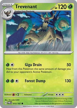 Pokemon TCG - SV06: Twilight Masquerade - Trevenant - 013/167 - Reverse Holofoil
