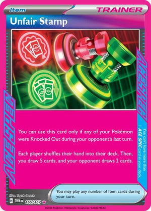 Pokemon TCG - SV06: Twilight Masquerade - Unfair Stamp - 165/167 - Holofoil