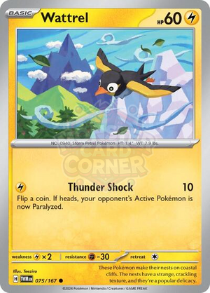 Pokemon TCG - SV06: Twilight Masquerade - Wattrel - 075/167 - Reverse Holofoil