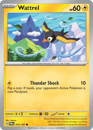 Pokemon TCG - SV06: Twilight Masquerade - Wattrel - 075/167