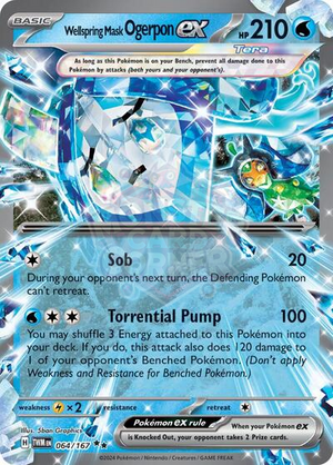 Pokemon TCG - SV06: Twilight Masquerade - Wellspring Mask Ogerpon ex - 064/167 - Holofoil