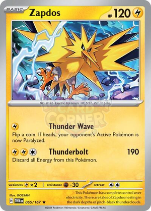 Pokemon TCG - SV06: Twilight Masquerade - Zapdos - 065/167 - Holofoil