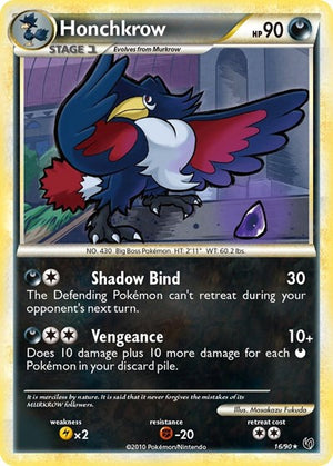 Pokemon TCG - Undaunted - Honchkrow - 16/90 - Reverse Holofoil