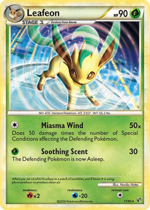 Pokemon TCG - Undaunted - Leafeon - 17/90 - Reverse Holofoil