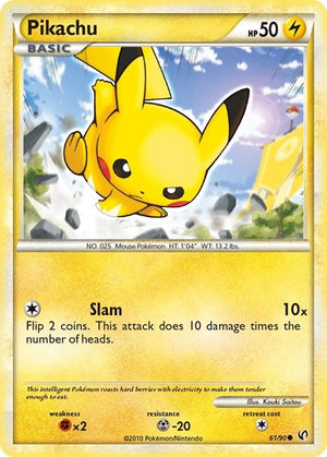 Pokemon TCG - Undaunted - Pikachu - 61/90 - Reverse Holofoil