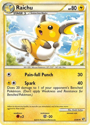 Pokemon TCG - Undaunted - Raichu - 33/90 - Reverse Holofoil