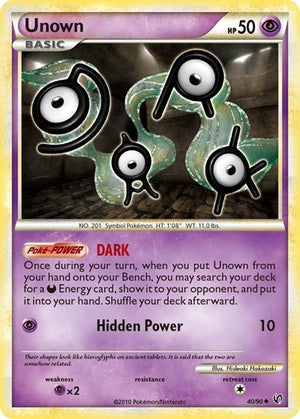 Pokemon TCG - Undaunted - Unown - 40/90 - Reverse Holofoil