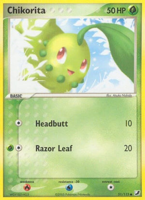 Pokemon TCG - EX Unseen Forces - Chikorita - 51/115