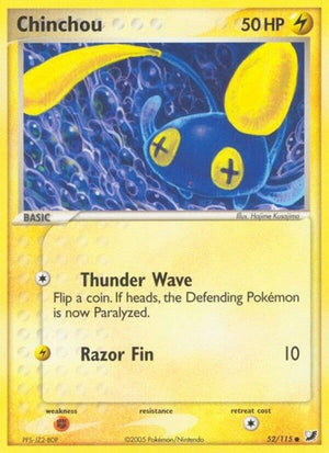 Pokemon TCG - EX Unseen Forces - Chinchou - 52/115 - Reverse Holofoil